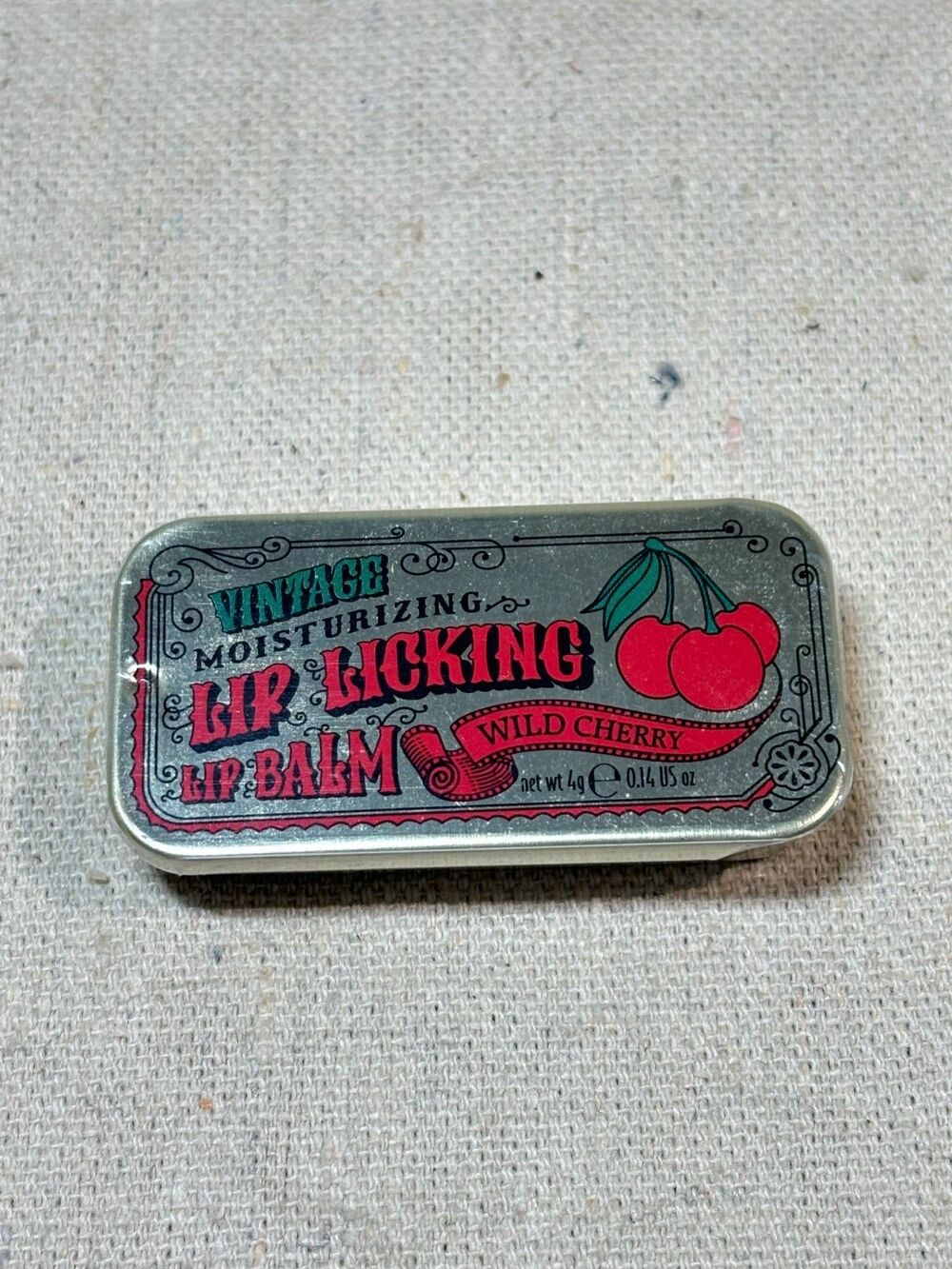 Wild Cherry Lip Balm Francesca's NIB Tiny Tin Pocket-Sized Beauty Sealed